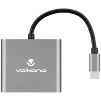 VOLKANO VK-20044-CH ADAPTATEUR USB-C (M) vers HDMI+VGA (F) 10cm