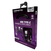 VOLKANO VK-20145-BK WEAVE Series Cable USB > USB-C Tressé 3,0m * NOIR