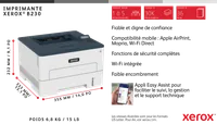Xerox B230 Imprimante recto verso sans fil A4 34 ppm, PCL5e/6, 2 magasins Total 251 feuilles - 11