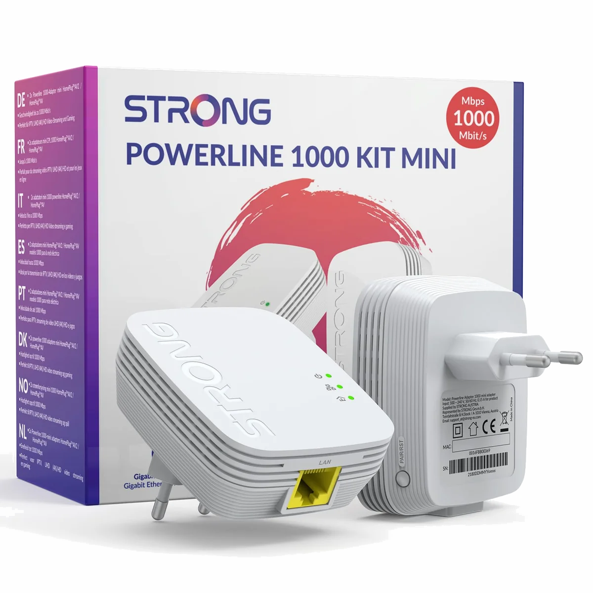 STRONG POWERL1000DUOFRV KIT 2PRISES CPL 1000MB +PRISE FILTRÉE