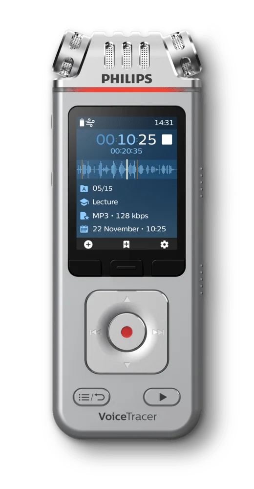 Philips Voice Tracer DVT4110/00 dictaphone Carte flash Chrome, Argent