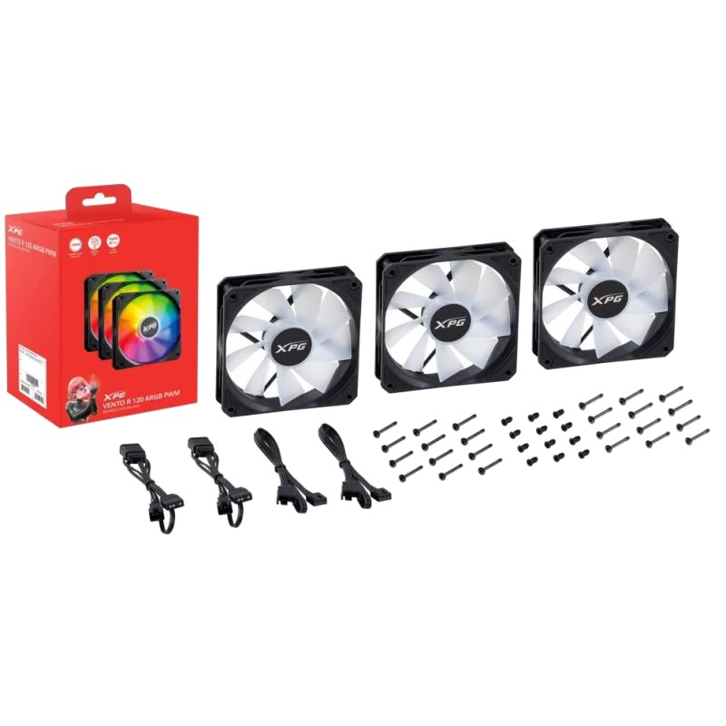 XPG VENTO R 120 ARGB PWM Boitier PC Ventilateur 12 cm Noir 1 pièce(s)