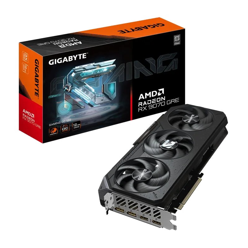 GIGABYTE Radeon RX 9070 GRE GAMING OC 12G – Carte graphique, 12GB GDDR6, 192bit, PCI-E 5.0, 2920 MHz Core Clock, 2 × DisplayPort, 2 × HDMI, GV-R907GREGAMING OC-12GD