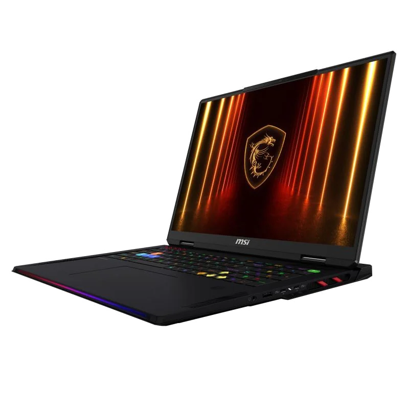 MSI Raider A18 HX A9WJG-258FR AMD Ryzen™ 9 9955HX3D Ordinateur portable 45,7 cm (18") UHD+ 64 Go DDR5-SDRAM 2 To SSD NVIDIA GeForce RTX 5090 Wi-Fi 7 (802.11be) Windows 11 Pro Noir