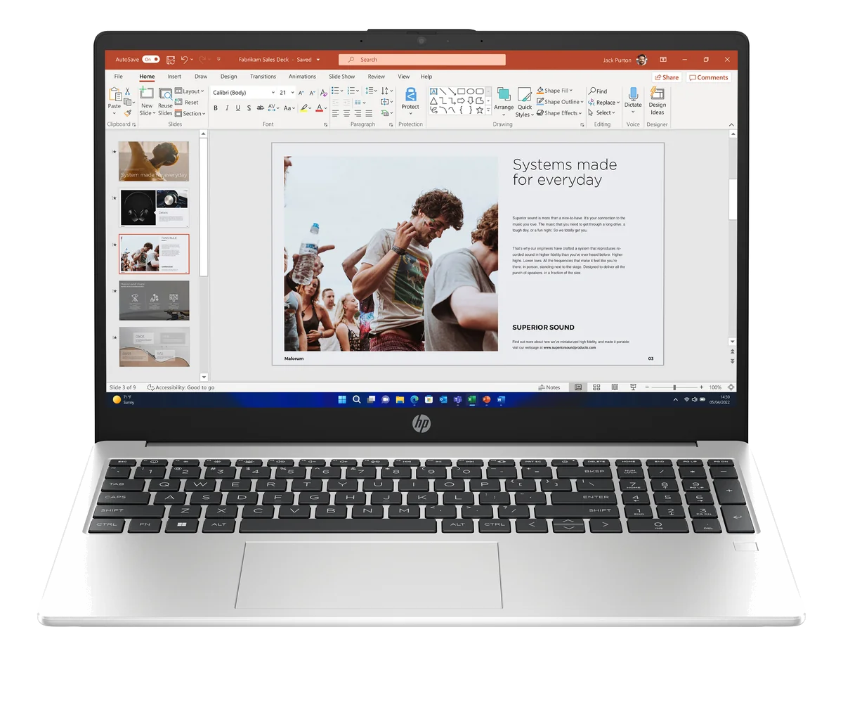 HP 255 G10 AMD Ryzen™ 5 7530U Ordinateur portable 39,6 cm (15.6") Full HD 16 Go DDR4-SDRAM 512 Go SSD Wi-Fi 6 (802.11ax) Windows 11 Home Argent