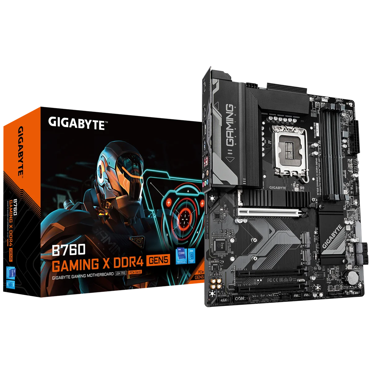 GIGABYTE B760 GAMING X DDR4 GEN5 Carte Mère – Prend en charge les processeurs Intel Core 14ᵉ génération, VRM 8+1+1 phases, jusqu’à 5333 MHz DDR4 (OC), 3xPCIe 4.0 M.2, LAN 2.5GbE, USB 3.2 Gen 2