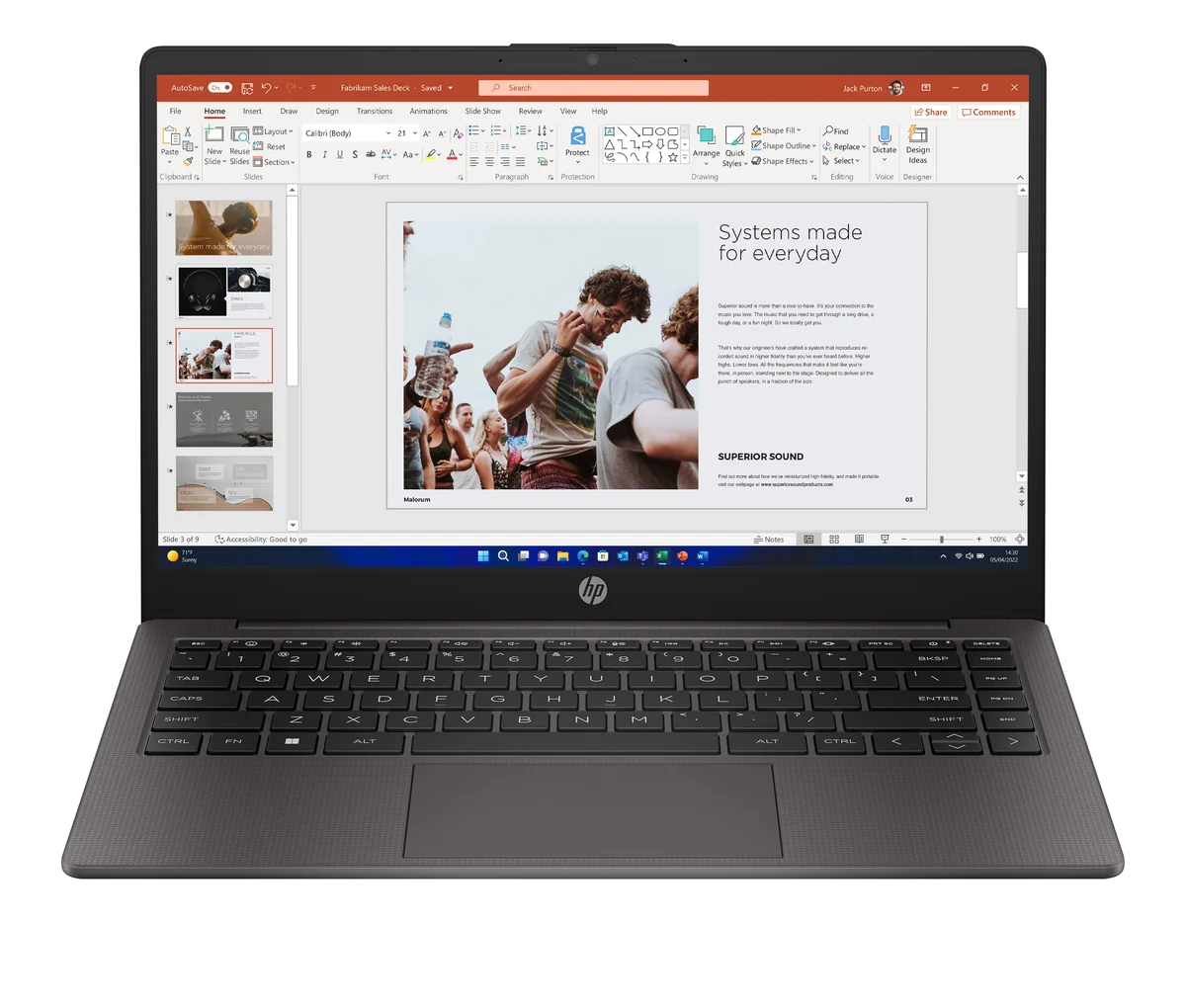 HP 245 G10 AMD Ryzen™ 3 7330U Ordinateur portable 35,6 cm (14") Full HD 8 Go DDR4-SDRAM 256 Go SSD Wi-Fi 6 (802.11ax) Windows 11 Home Argent