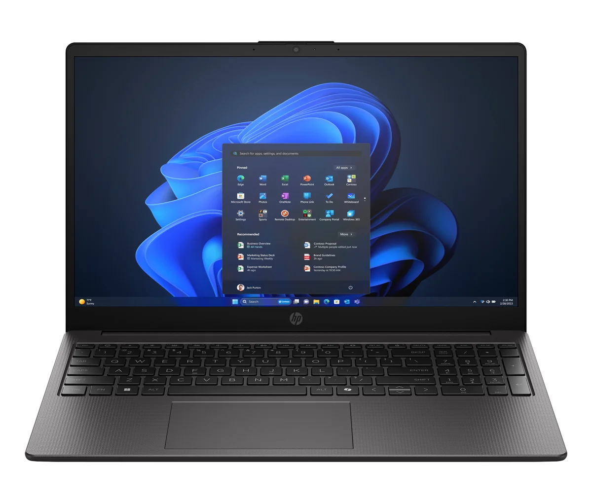 HP 250R G10 Intel Core 3 100U Ordinateur portable 39,6 cm (15.6") Full HD 8 Go DDR5-SDRAM 512 Go SSD Wi-Fi 6 (802.11ax) Windows 11 Pro Noir