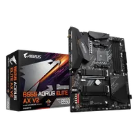 GIGABYTE B550 AORUS ELITE AX V2 Carte mère - Processeurs AMD Ryzen 5000, VRM 12+2 phases, jusqu'à 4733 MHz DDR4, 1xPCIe 4.0 + 1xPCIe 3.0 M.2, Wi-Fi 6E, LAN 2.5GbE, USB 3.2 Gen 2 - 1