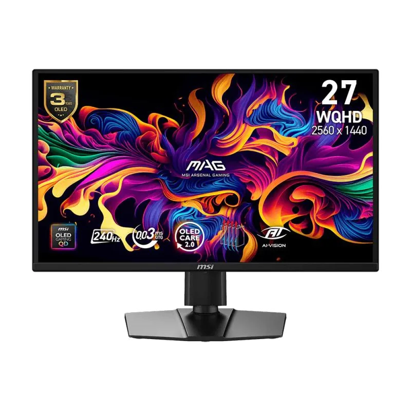 MSI MAG 272QP QD-OLED X24 écran plat de PC 67,3 cm (26.5") 2560 x 1440 pixels Wide Quad HD Noir