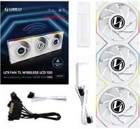 Lot de 3 Ventilateurs de boitier Lian Li Uni Fan TL LCD Flex Reverse RGB - 12cm (Blanc)
