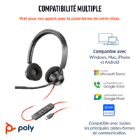 HP Poly Micro-casque Poly Blackwire 3320 stéréo USB-C + adaptateur USB-C/A - 4