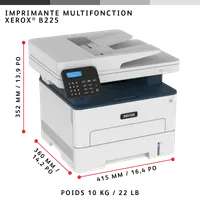 Xerox B225 copie/impression/numérisation recto verso sans fil A4, 34 ppm, PS3 PCL5e/6, chargeur automatique de documents, 2 magasins, total 251 feuilles - 11