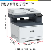 Xerox C325 copie/impression/numérisation/télécopie recto verso sans fil A4, 33 ppm, PS3 PCL5e/6, 2 magasins, 251 feuilles - 7