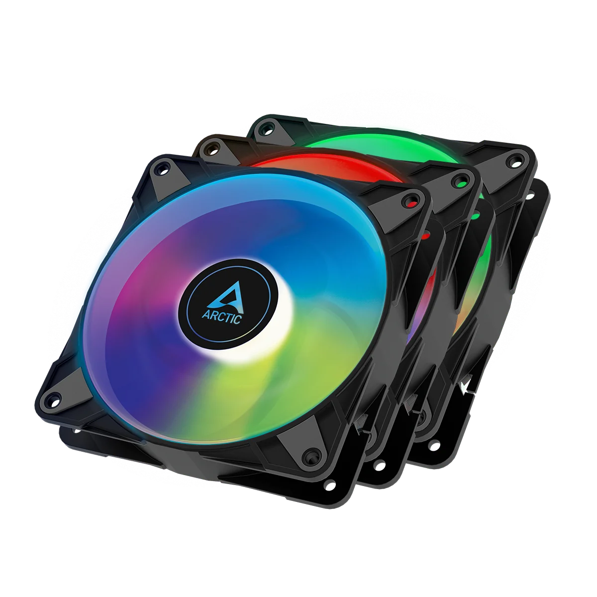 ARCTIC P12 PWM PST A-RGB 0dB Boitier PC Ventilateur 12 cm Noir, Blanc 3 pièce(s)