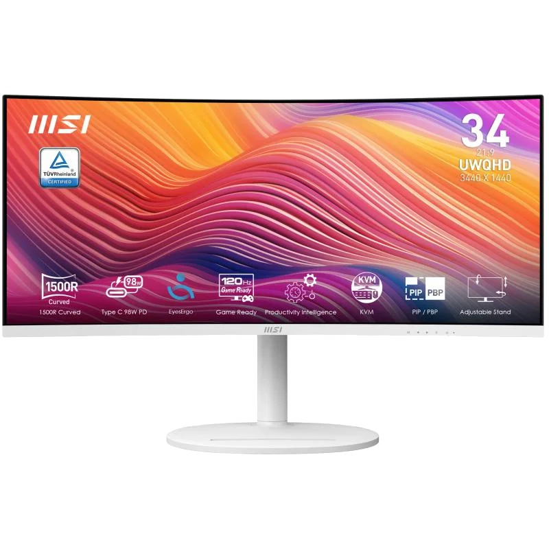 MSI Modern MD342CQPW écran plat de PC 86,4 cm (34") 3440 x 1440 pixels UltraWide Quad HD Blanc