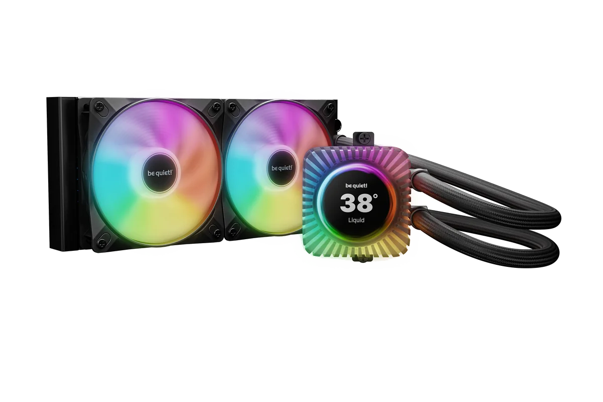 be quiet! Light Loop IO LCD 240 mm | Système de refroidissement liquide tout-en-un, 360 mm, noir, écran IPS, socket Intel et AMD, ARGB, pilotage via logiciel IO Center
