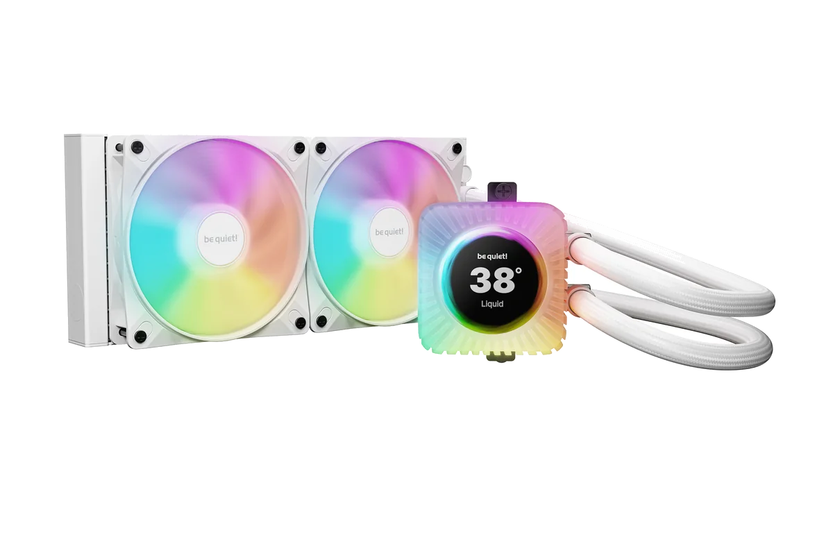 be quiet! Light Loop IO LCD 240 mm | Système de refroidissement liquide tout-en-un, 240 mm, noir, écran IPS, socket Intel et AMD, ARGB, pilotage via logiciel IO Center