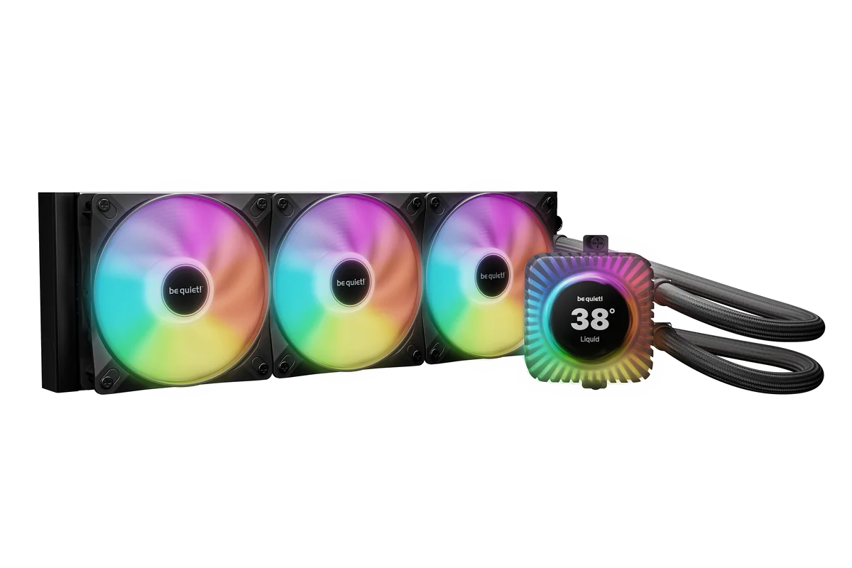 be quiet! Light Loop IO LCD 360 mm | Système de refroidissement liquide tout-en-un, 360 mm, noir, écran IPS, socket Intel et AMD, ARGB, pilotage via logiciel IO Center