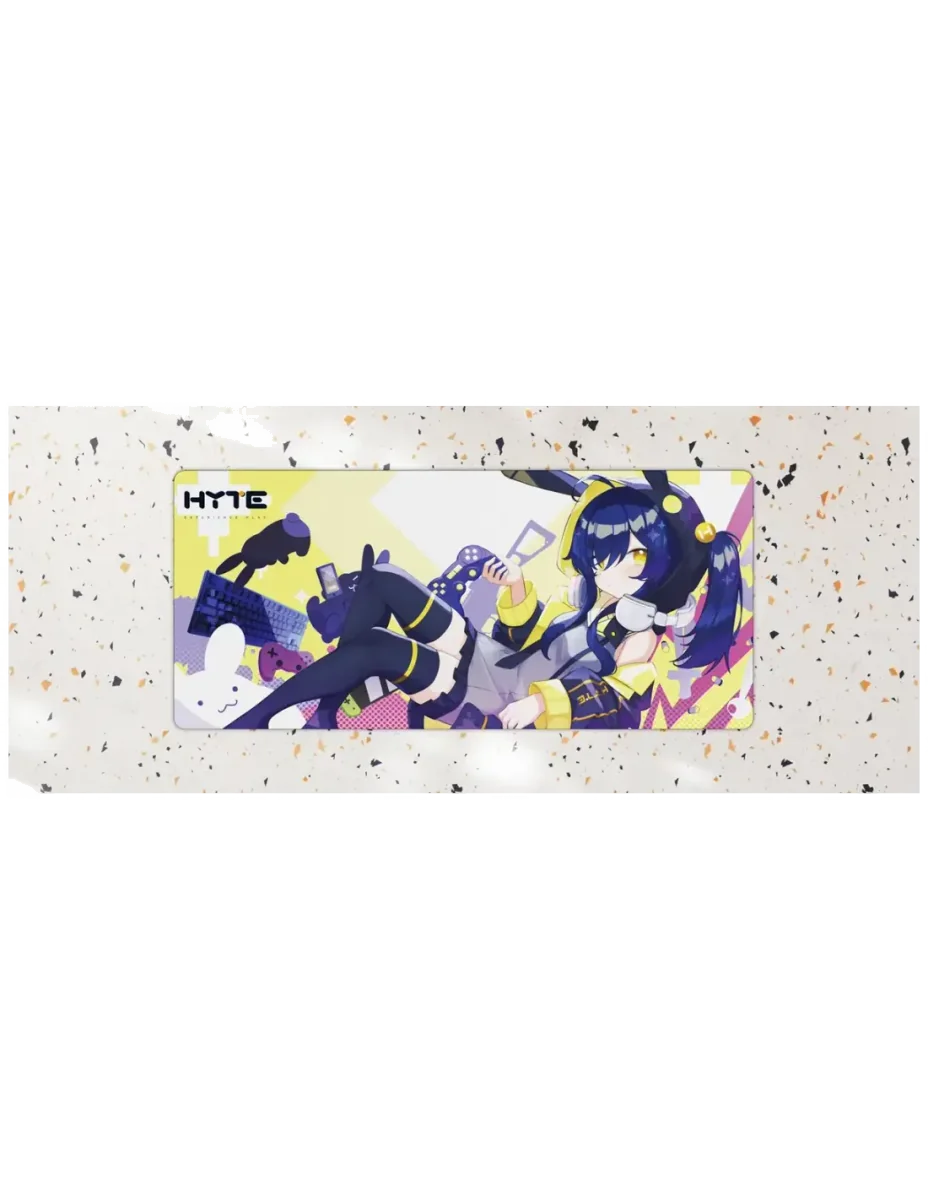 Tapis de souris Hyte Bunny Splash Deskpad - Taille XL (Jaune)
