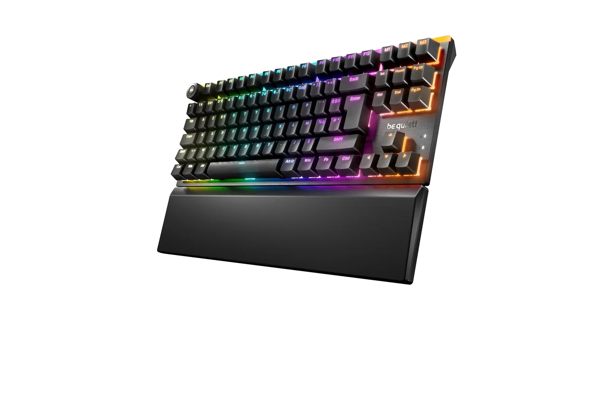 be quiet! Light Mount TKL FR | clavier mécanique silencieux | format 80% | switches Silent V2 linéaires | ARGB | layout FR