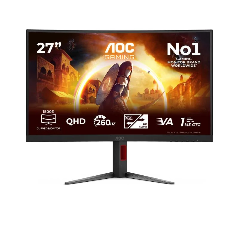 AOC G4 CQ27G4Z2P écran plat de PC 68,6 cm (27") 2560 x 1440 pixels Quad HD LCD Noir, Rouge