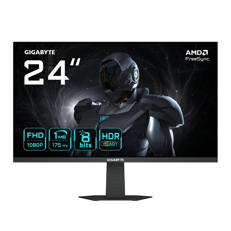 GIGABYTE GS24F14A Moniteur Gaming 24” FHD - 1920 x 1080, 175Hz, 1ms, 400 cd/m², FreeSync, HDR Ready, HDMI 2.0, DisplayPort 1.4