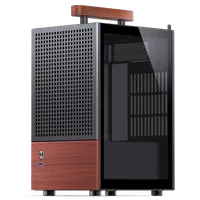 Boitier Mini Tour Mini ITX Jonsbo T6 avec panneau vitré (Noir/Bois)