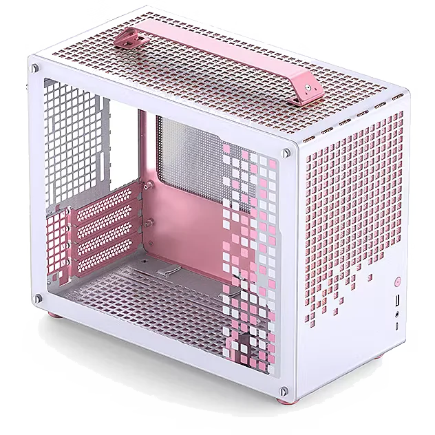 Boitier Mini Tour Micro ATX Jonsbo Z20 avec panneau vitré (Blanc/Rose)