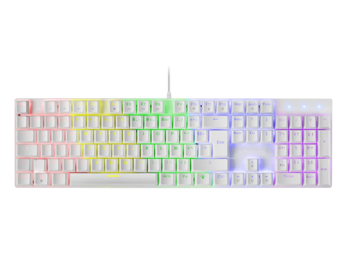 Clavier Gamer mécanique Mars Gaming MKMASTER RGB (Blanc)