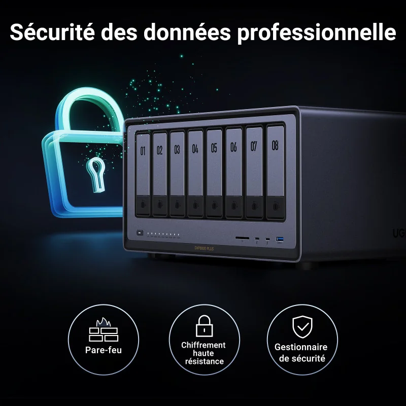 Ugreen 35127B serveur de stockage NAS Bureau Intel® Core™ i5 i5-1235U 8 Go DDR5 0 To UGOS Pro Gris