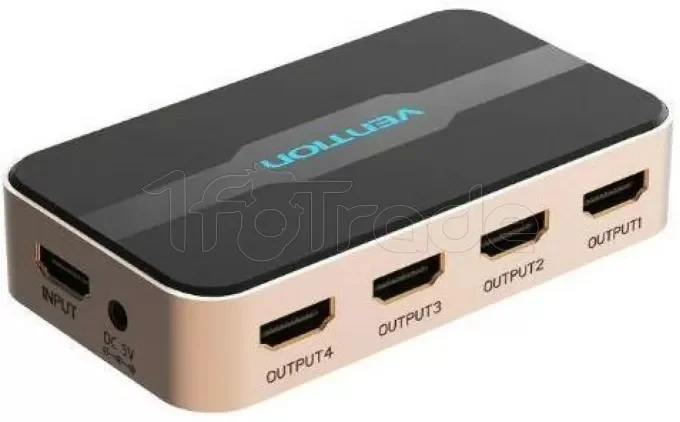 Splitter HDMI 4K Vention 4 ports (Noir/Or)