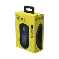 HATOR Pulsar 4 souris gaming, 2.4 GHz + Bluetooth + USB, Optical Yellow 100M Switches, PixArt PAW3315, RGB, Web SyncHUB™, Noire - 1