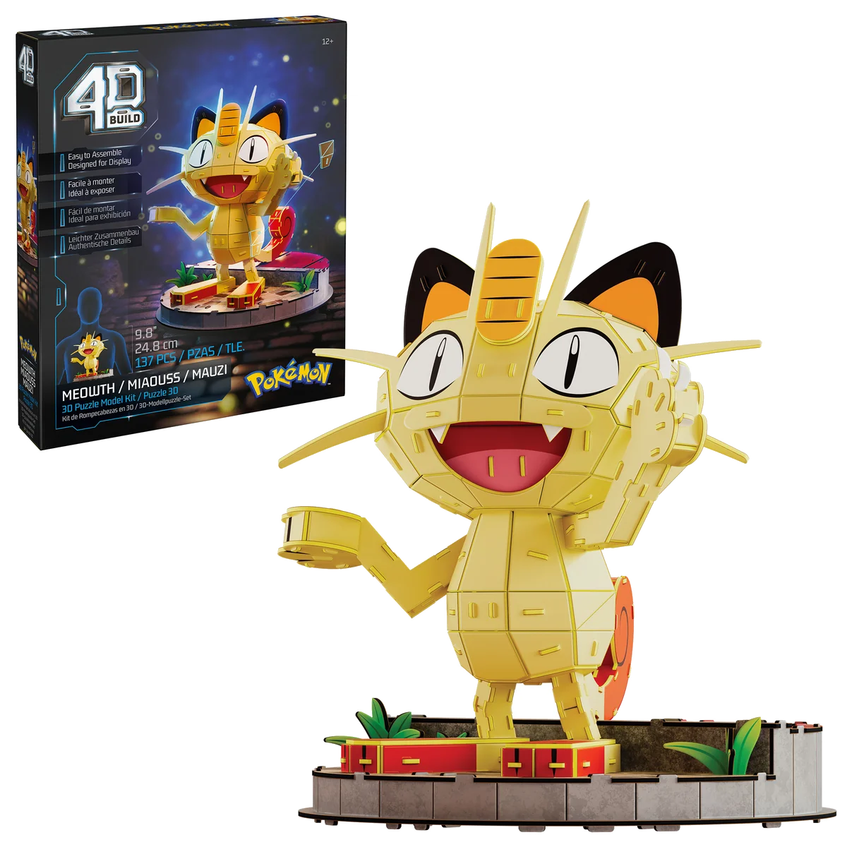 4D Build - Puzzle 3D Pokémon - Miaouss 137 Pièces - Jeu Enfant 12 ans Et +