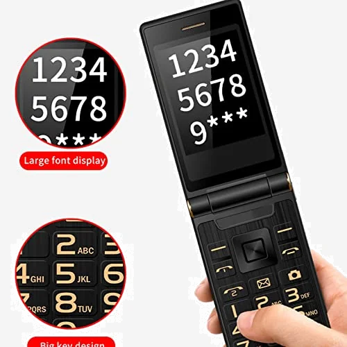 Binom X3 Senior Flip Phone 2,8 4G à Clapet +GPS SOS/BTO * Noir