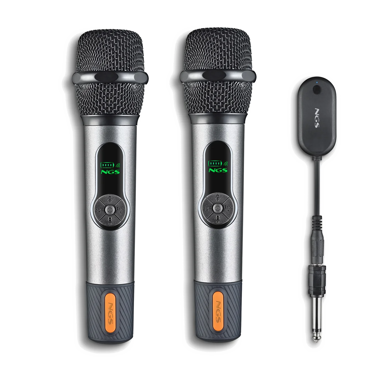 Lot de 2 Microphones NGS Singer Star Duo (Gris)