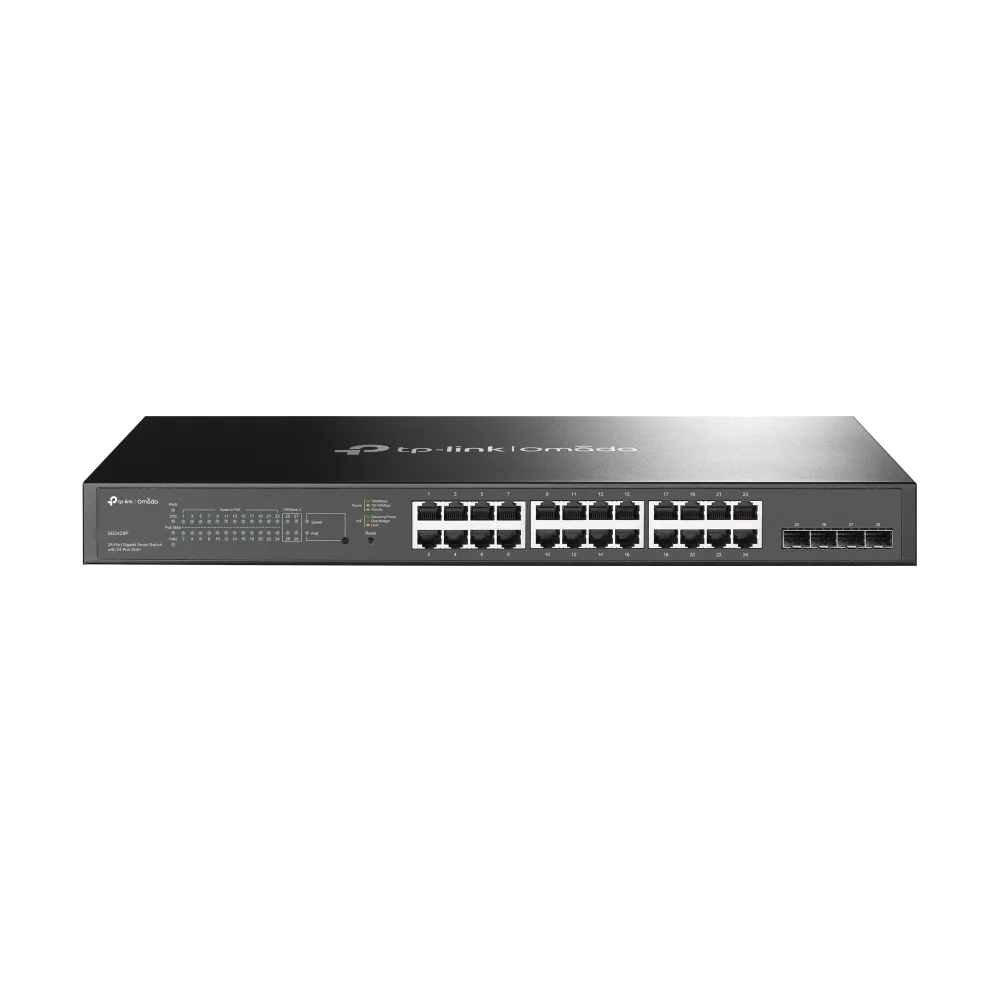 TP-Link Omada TL-SG2428P Géré L2/L2+ Gigabit Ethernet (10/100/1000) Connexion Ethernet, supportant l'alimentation via ce port (PoE) 1U Noir