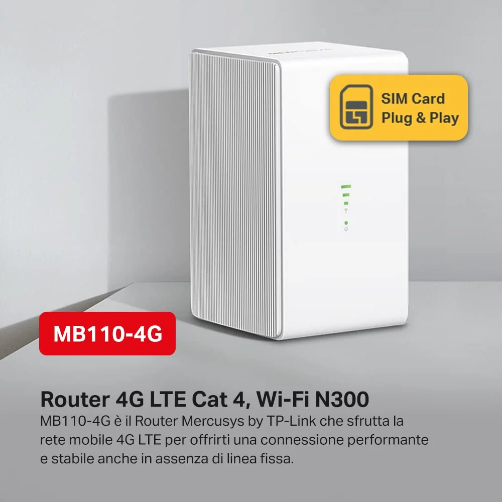 MERCUSYS MB110-4G Routeur 4G WiFi sans fil Ethernet Monobande 2,4Ghz